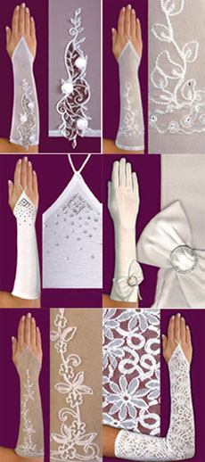 Красивые свадебные перчатки
