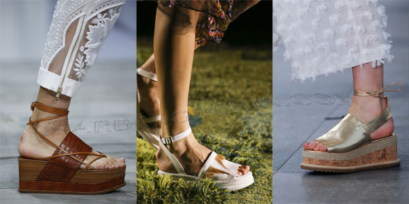 Модная обувь лето 2015 босоножки на сплошной платформе